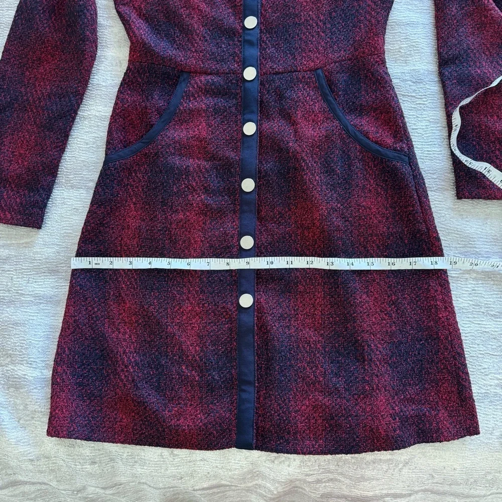 NWT! Maje Red and Black Long Sleeve Dress, Size 2 - Picture 10 of 15
